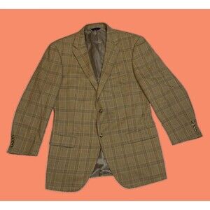 T. Harris London Plaid Blazer Sport Coat Wool Size 46L